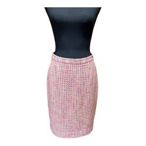 Doncaster pink tweed Barbiecore Romantic skirt 10